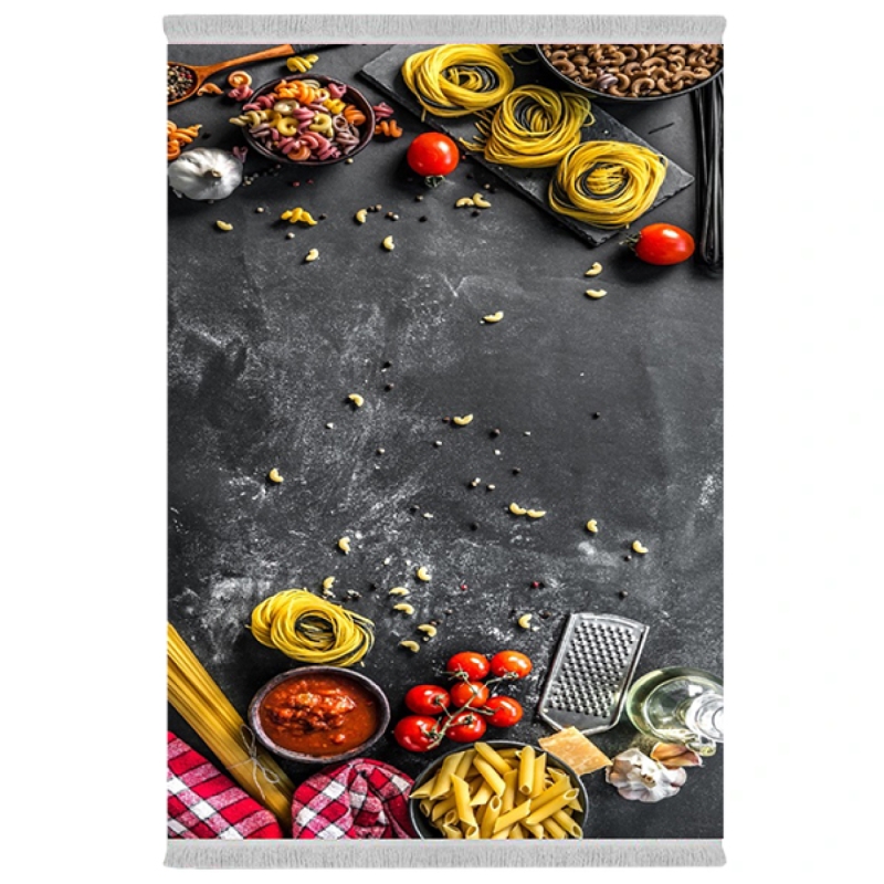 فرش پارچهای دفه مدل فرشینه طرح آشپزخانه کد 1165