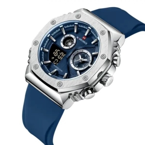 ساعت مچی عقربه‌ای مردانه کوارتز نیوی فورس مدل دو زمانه کد SR9216BE