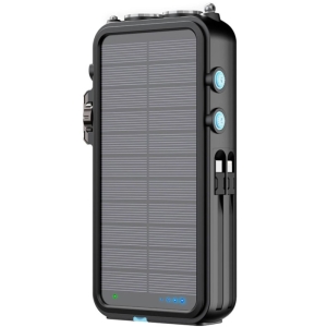 پاوربانک خورشیدی 16000 میلیآمپرساعت، اسپیکر بلوتوثی، رادیو، چراغ قوه، ساعت دیجیتالی و شارژر وایرلس اپل واچ پاورولوژی مدل PPBCHA49