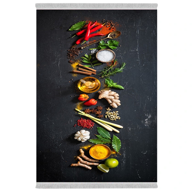 فرش پارچهای دفه مدل فرشینه طرح آشپزخانه کد 1168