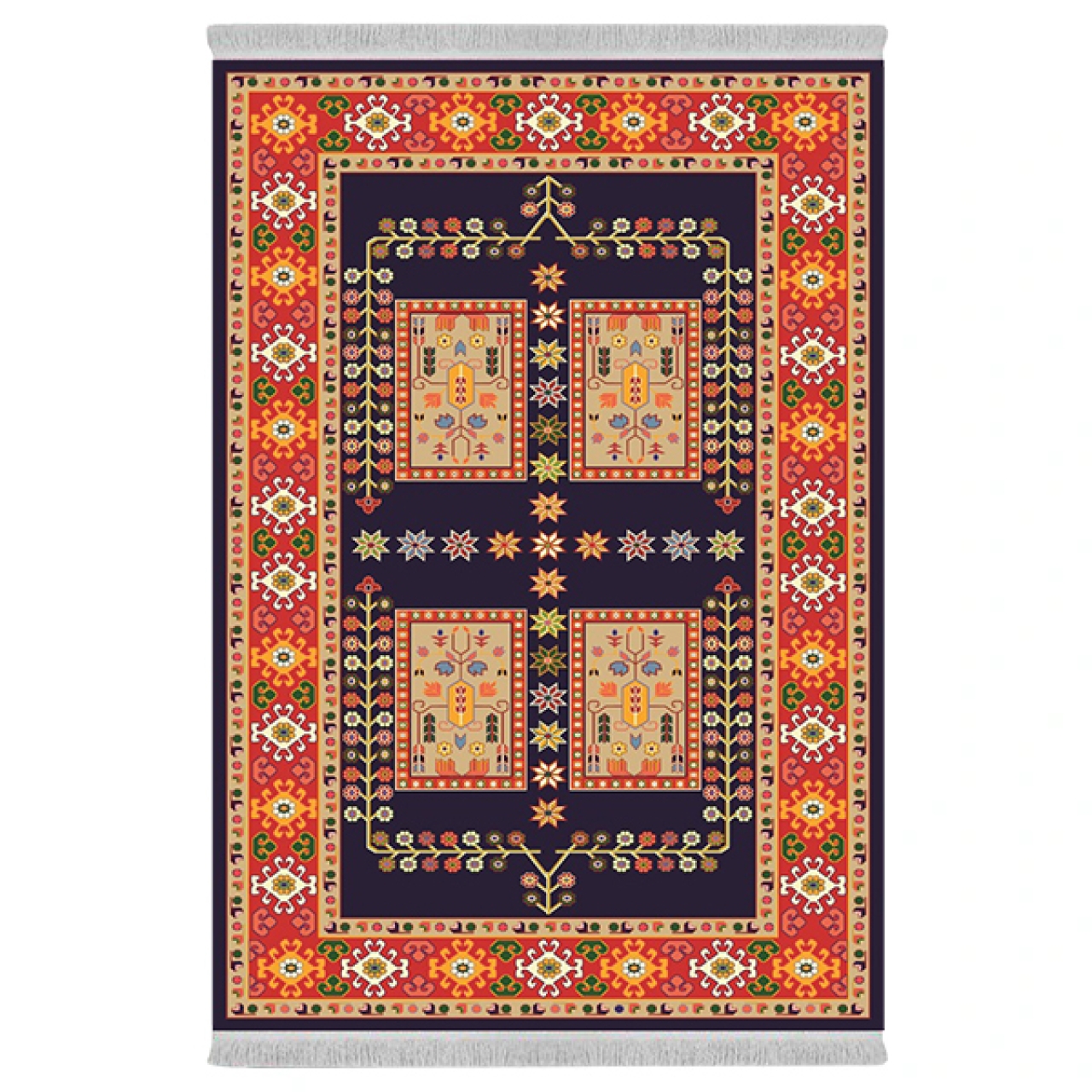 فرش پارچهای دفه مدل فرشینه طرح مدرن کد 859