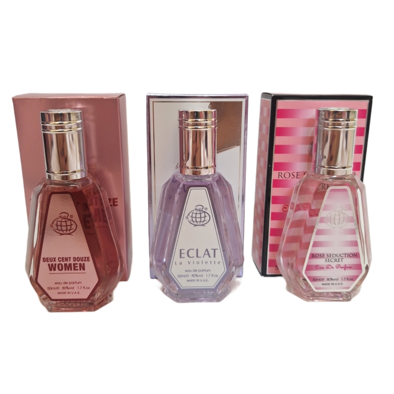 پک تابستانه سه عددی عطر های زنانه برند فرگرانس ورد مدل لانوین اکلت, کارولینا هررا 212 زنانه, ویکتوریا سکرت بامبشل حجم 50 میل