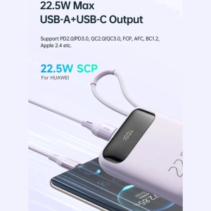  پاوربانک یو اس بی 22.5 وات، تایپ‌سی 20 وات و لایتنینگ 20 وات 10000مک دودو مدل MC-325 