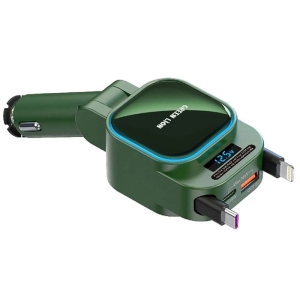  شارژر فندکی فست شارژ ماشین 96 وات USB، Type-C و Lightning گرین لاین مدل GN96WRCCGN 