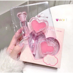 ست لیپ اویل و بالم لب gege bear مدل قلبی صورتی 