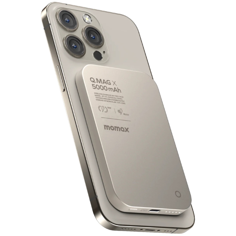 پاور بانک وایرلس مگنتی 15 وات 5000 مومکس مدل Q.Mag X