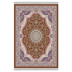 فرش ماشینی 1000 شانه دفه زمینه قرمز حاشیه قرمز مدل ابریشم‌نما کد 3713