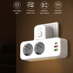 چند راهی برق ارتدار یواسبی و تایپسی 20 وات الدینیو مدل SE2337