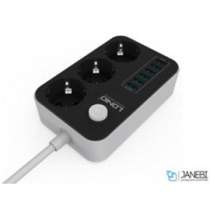  چند راهی 3 سوکت و 6 یو اس بی مدل Ldnio 3Power Socket 6Usb 