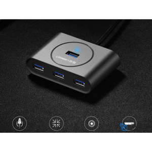  پاورهاب یو اس بی 4 پورت یک متر یوگرین مدل Ugreen CR113 20291 USB 3.0 HUB 4 port 