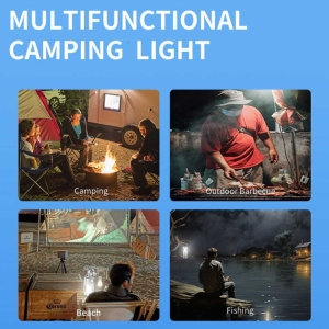 چراغ کمپینگ و پنکه شارژی قابل حمل سولار چند منظوره اسمایلینگشارک مدل FS-116