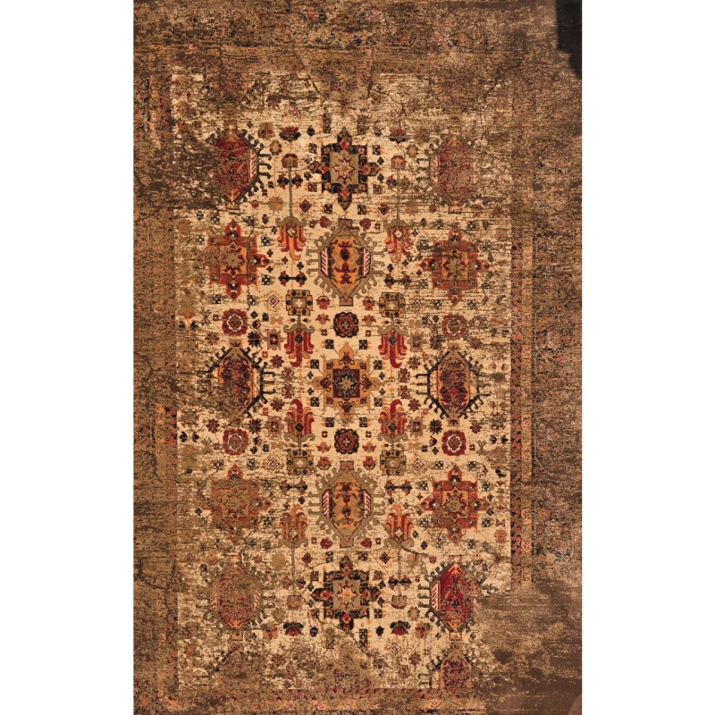 فرش ماشینی بزرگمهر طرح ۷۸۰۳۲ شکلاتی