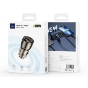  شارژر فندکی فست شارژ تایپ سی و یو اس بی 95 وات ویوو مدل WI-QC012 