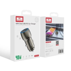  شارژر فندکی دو پورت تایپ سی 40 وات ارلدام مدل CC15 