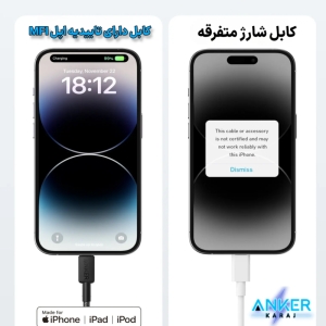 کابل تبدیل USB-C به لایتنینگ انکر مدل A81B5H11 طول 0.9 متر