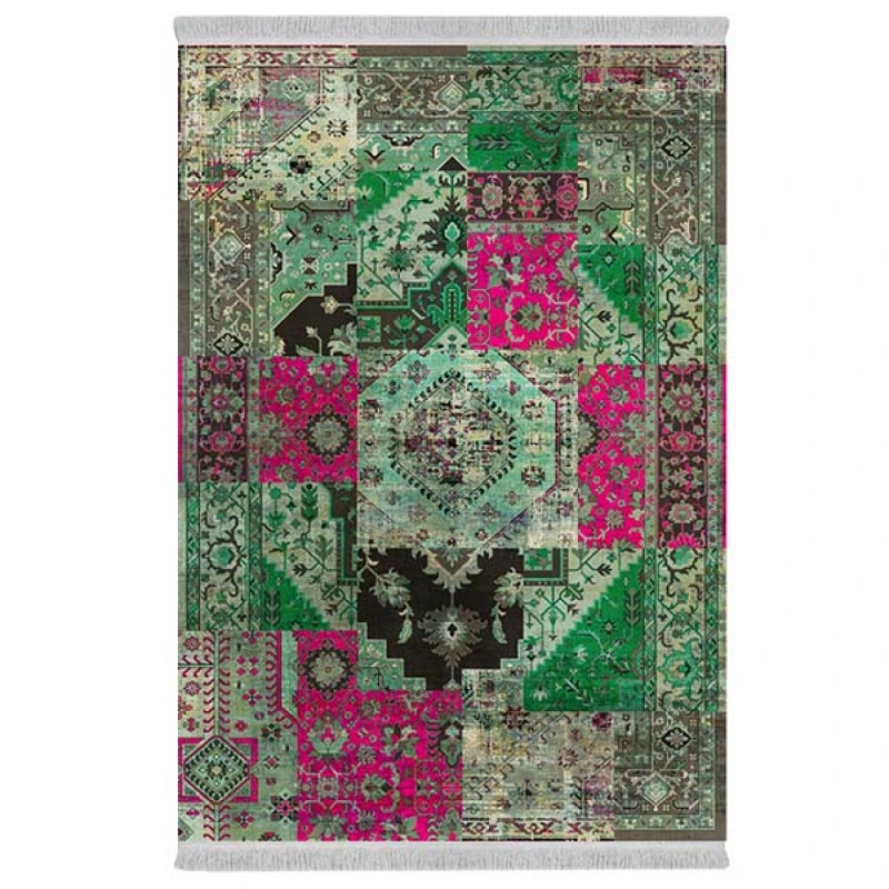 فرش پارچهای دفه مدل فرشینه طرح مدرن کد 685