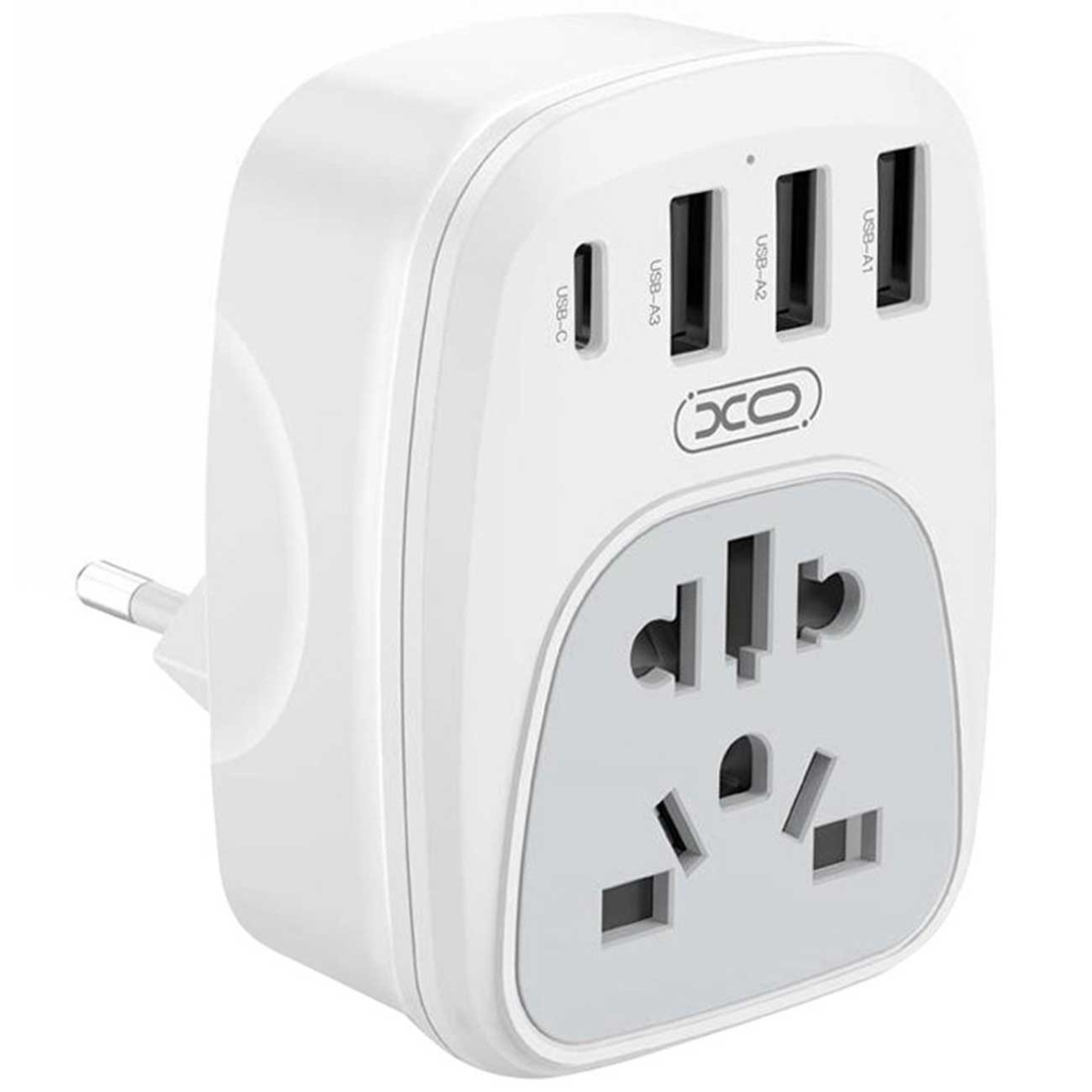  چندراهی برق و شارژر دیواری یک سوکت جهانی، 3 یو‌اس‌بی و 1 تایپ‌سی 15 وات ایکس‌او مدل WL26 