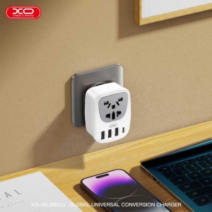  چندراهی برق و شارژر دیواری یک سوکت جهانی، 3 یو‌اس‌بی و 1 تایپ‌سی 15 وات ایکس‌او مدل WL26 