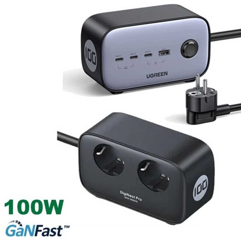  چندراهی برق جهانی دو سوکت 3680 وات، 3 تایپ سی و 1 یو‌اس‌بی یوگرین مدل CD270 60167 