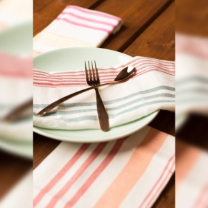 دستمال تنظیف راه راه ابراهیمی چهار عددی مدل چند رنگ سایز 60*40 سانتیمتر