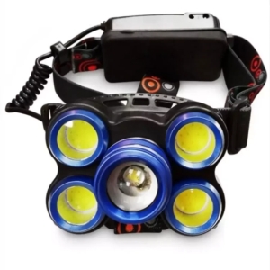 چراغ پیشانی 5 لامپه چند حالته با فندکی شارژ مدل rotary zoom
