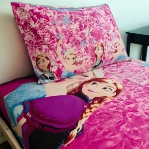 ملحفه کشدار دخترانه تک نفره 2 تکه Cheshik مدل فروزن سایز 90*200 سانتی متر