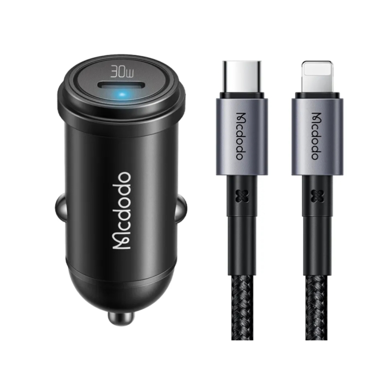 شارژر فندکی تایپ سی 30 وات همراه با کابل لایتنینگ مک دودو مدل CC-7492 PD30W