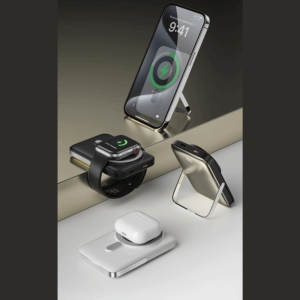  پاوربانک مگنتی 10000 میلی‌آمپر 15 وات، شارژر بی‌سیم اپل‌واچ 2.5 وات و تایپ‌سی ویوو مدل Wi-P018 