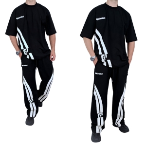 ست تیشرت و شلوار مردانه مشکی طرح بالنسیاگا