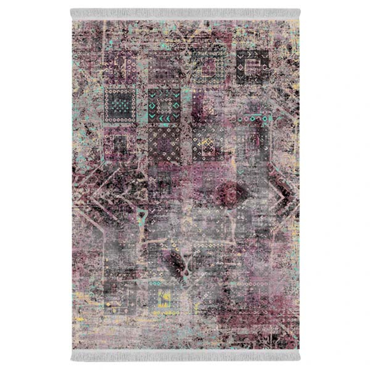 فرش پارچهای دفه مدل فرشینه طرح مدرن کد 740