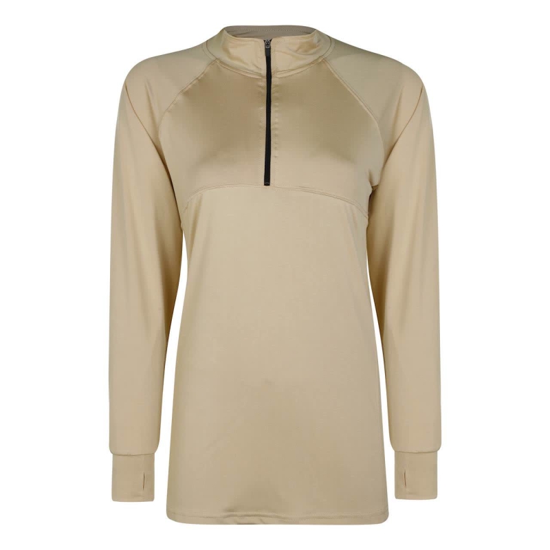 تی شرت آستین بلند ورزشی زنانه پانیل مدل 416 کرم روشن