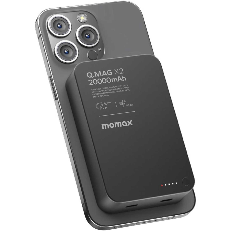 پاوربانک مگ سیف 15 وات و تایپ سی 20 وات 20000 مومکس مدل Q.MAG X2 IP133