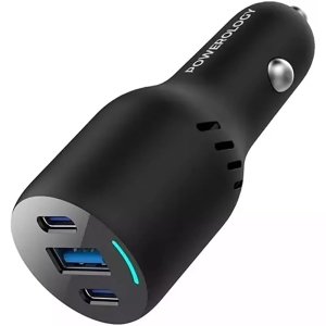  شارژر فندکی فست شارژ ماشین تایپ سی و یو اس بی 85 وات پاورولوژی مدل PCCSR014 