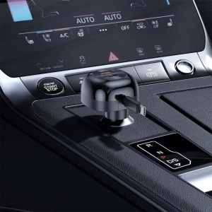  شارژر فندکی فست شارژ ماشین 47 وات Type-C و USB پورودو مدل PD-FWCH030-BK 