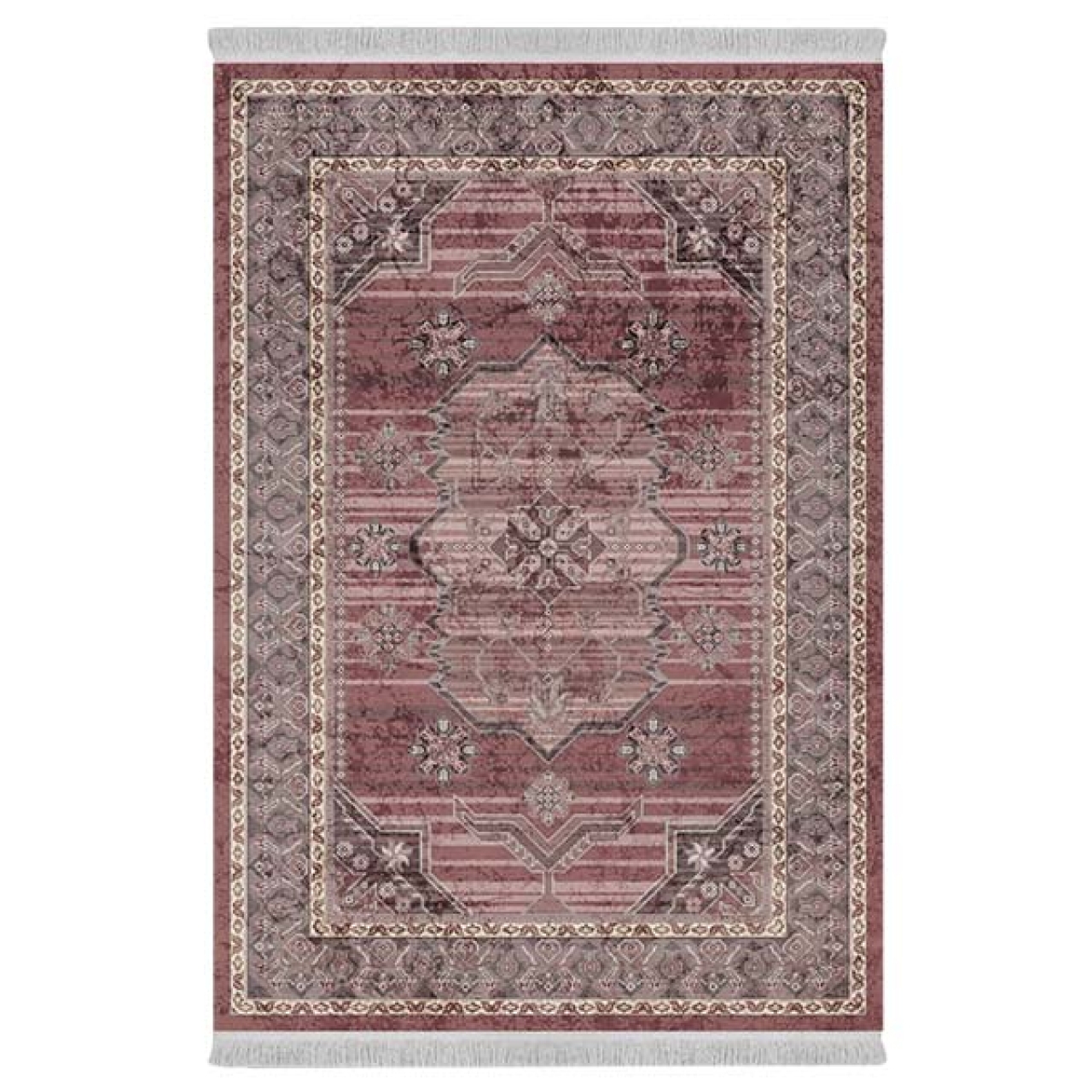 فرش ماشینی 1000 شانه دفه زمینه صورتی حاشیه صورتی مدل کد