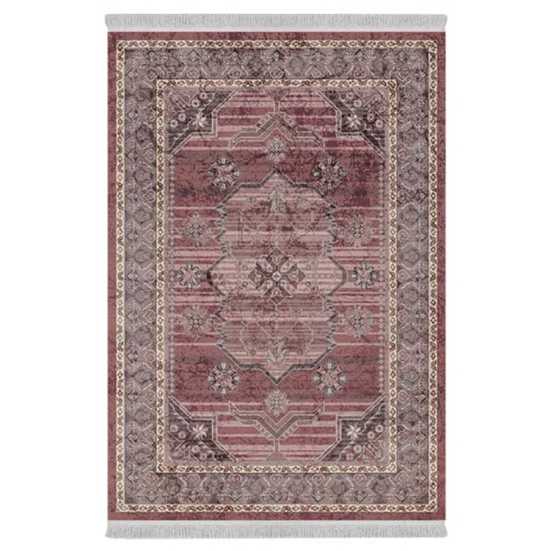 فرش ماشینی 1000 شانه دفه زمینه صورتی حاشیه صورتی مدل کد