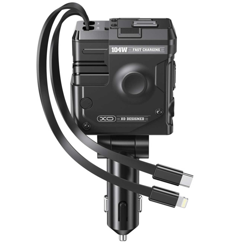  شارژر فندکی فست شارژ ماشین 104 وات Type-C، Lightning، USB-A ایکس او مدل CC66 