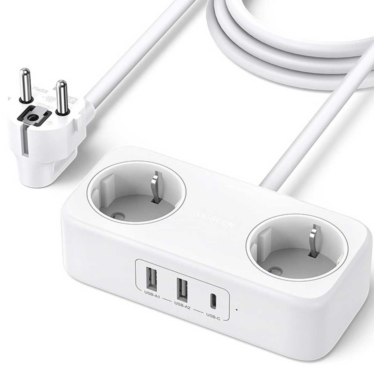  چندراهی برق دو سوکت و شارژر رومیزی یو‌اس‌بی و تایپ‌سی 30 وات یوگرین مدل CD280 50683 