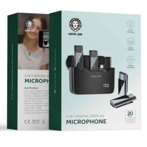 میکروفون بی سیم یقهای لایتنینگ گرین مدل GN2IN1DDMLTBK
