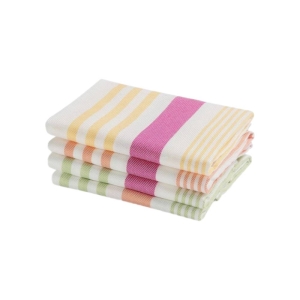 دستمال تنظیف راه راه ابراهیمی چهار عددی مدل چند رنگ سایز 60*40 سانتیمتر