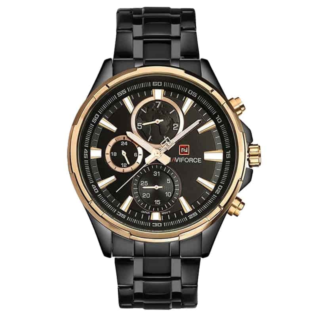 ساعت مچی عقربه‌ای مردانه  کوارتز نیوی فورس مدل naviforce nf9089-GP