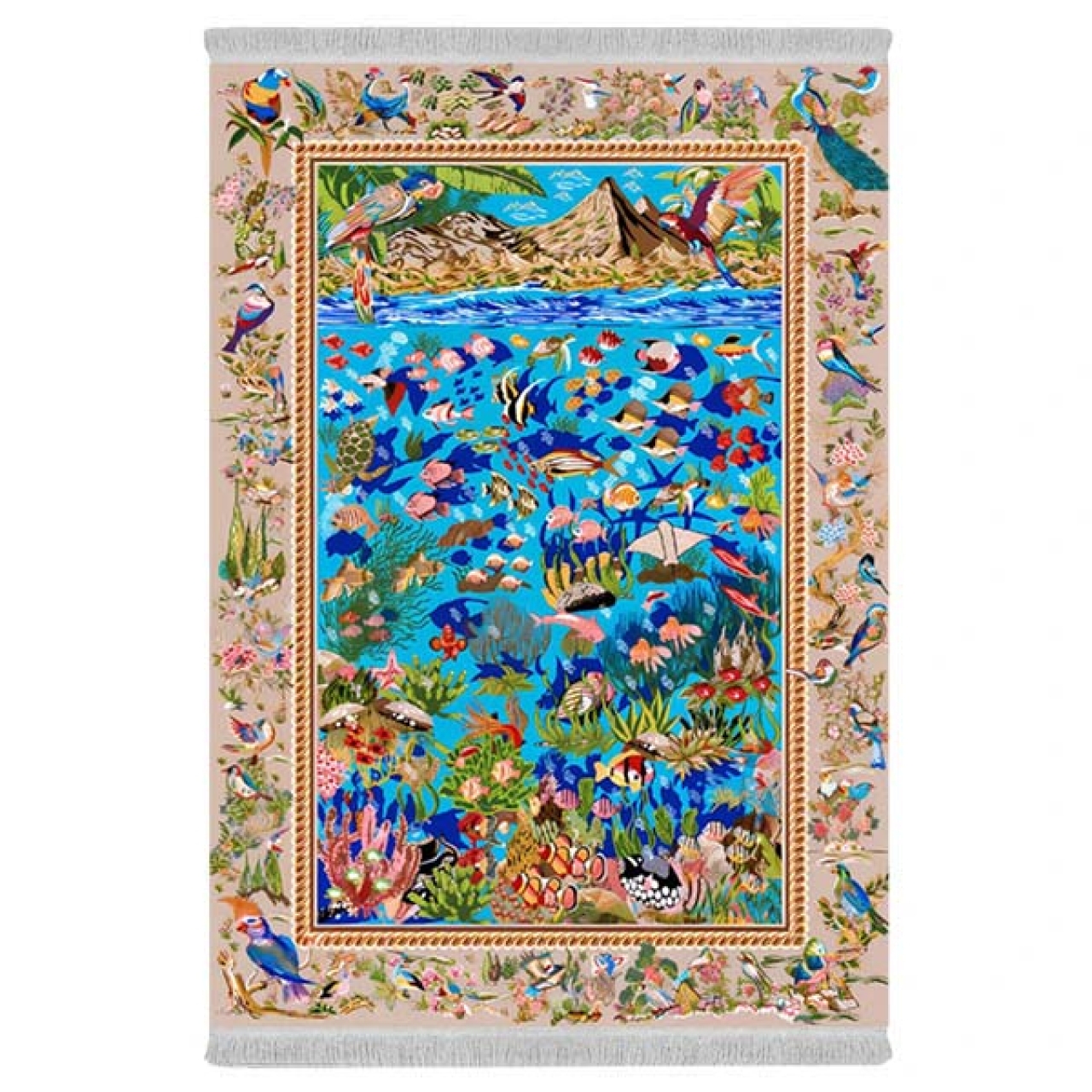 فرش پارچهای دفه مدل فرشینه هازان مخمل کد 087