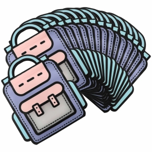 زیپ کیپ طرح کوله پشتی بنفش بسته پنج عددی