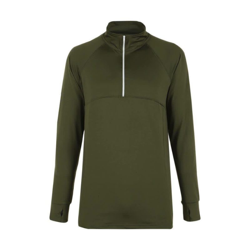 تی شرت آستین بلند ورزشی زنانه پانیل مدل 416 سبز ارتشی