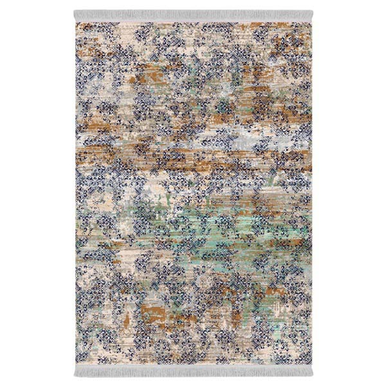 فرش ماشینی 1000 شانه دفه زمینه خاکستری حاشیه خاکستری مدل ابریشمنما کد 0157