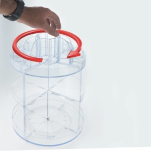 استند لوازم آرایشی مدل گرد گردان دو طبقه کد 036