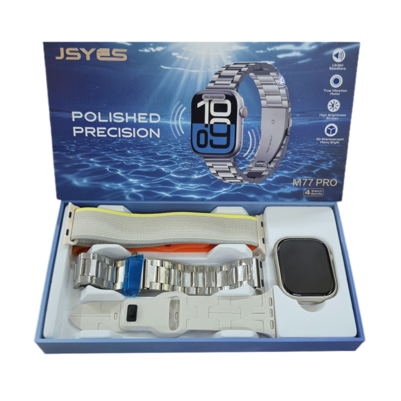 ساعت هوشمند سری 10 جی اس یس مدل JSYES M77 pro با 4 بند رولکسی و آلپاین
