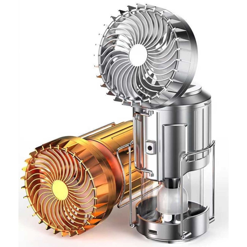 چراغ کمپینگ و پنکه شارژی قابل حمل سولار چند منظوره اسمایلینگشارک مدل FS-116