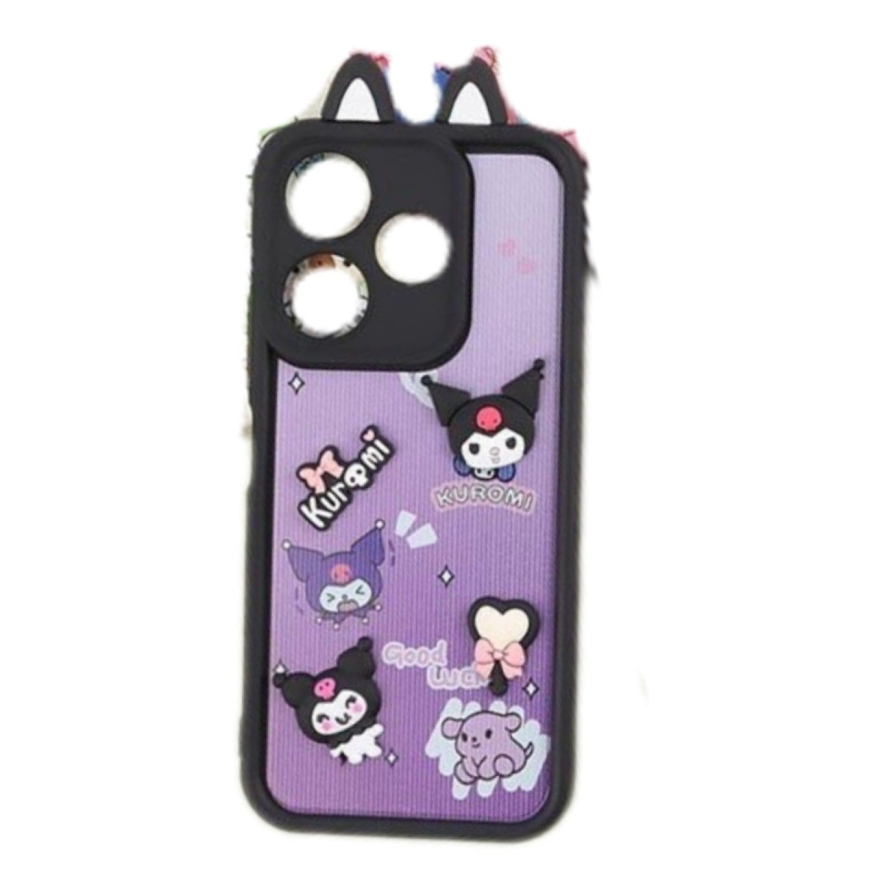 کاور مدل سولید عروسکی برجسته محافظ لنز دار مناسب برای گوشی موبایل سامسونگ مدل Samsung Galaxy A55