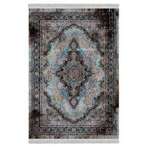 فرش ماشینی 1000 شانه دفه زمینه خاکستری حاشیه خاکستری مدل ابریشم‌نما کد 0135